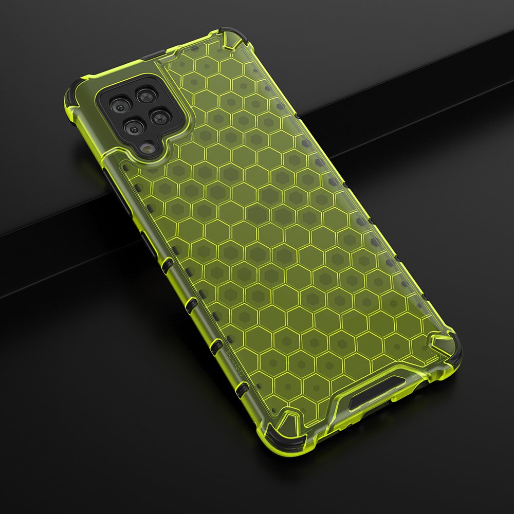 Honeycomb Case armor cover med TPU Bumper til Samsung Galaxy A42 5G grøn