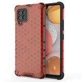 Honeycomb Case rustning med TPU Bumper til Samsung Galaxy A42 5G rød