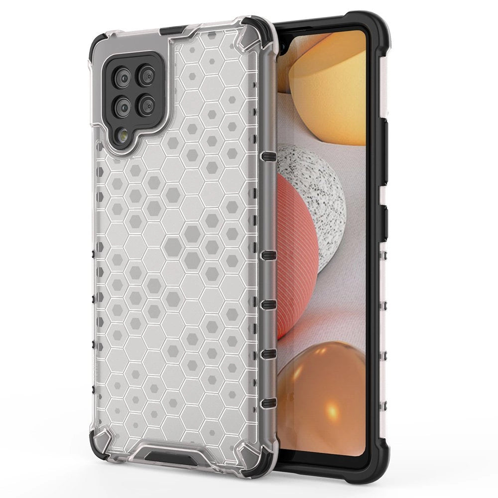 Honeycomb Case rustning med TPU Bumper til Samsung Galaxy A42 5G gennemsigtig