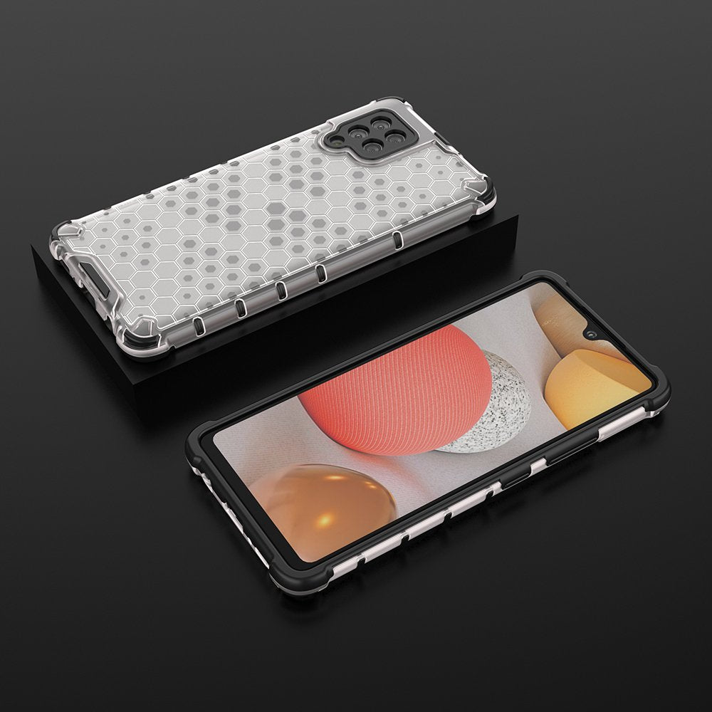 Honeycomb Case armor cover med TPU Bumper til Samsung Galaxy A42 5G gennemsigtig