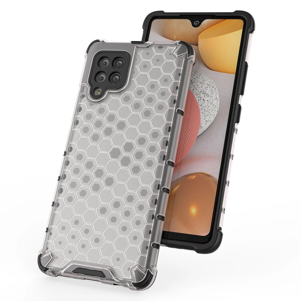 Honeycomb Case rustning med TPU Bumper til Samsung Galaxy A42 5G gennemsigtig