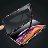 Wozinsky Full Magnetic Case Full Body Front og Back Cover med indbygget glas til Vivo X60 sort-gennemsigtig