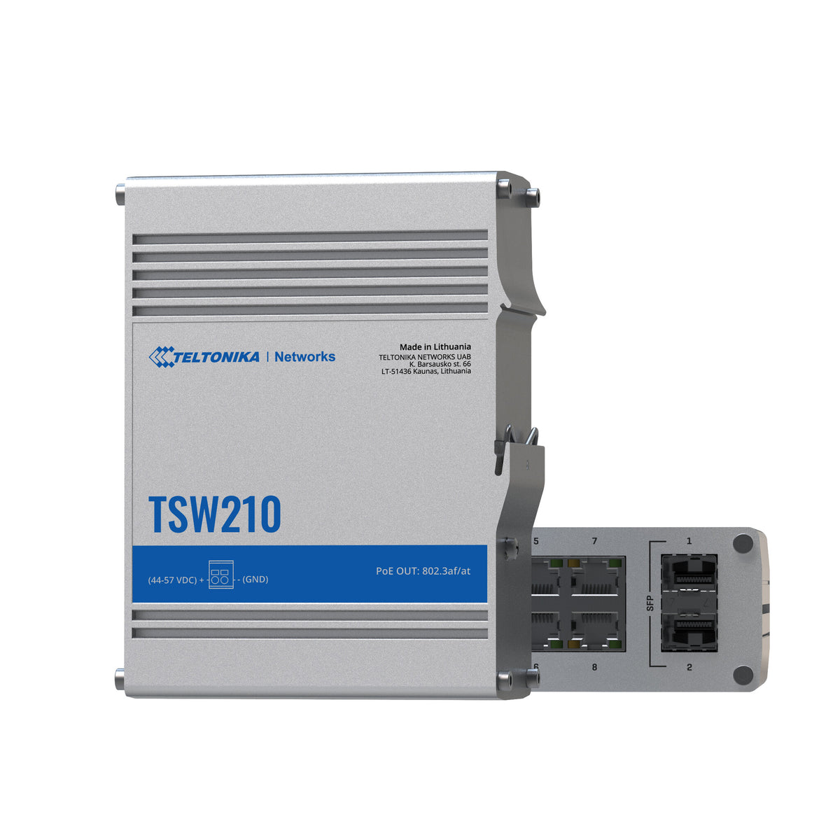 Teltonika TSW210 netværksswitch Ikke administreret Gigabit Ethernet (10/100/1000) Aluminium