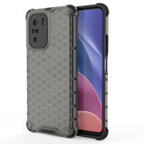 Honeycomb Case armor cover med TPU Bumper til Xiaomi Redmi K40 Pro + / K40 Pro / K40 / Poco F3 sort