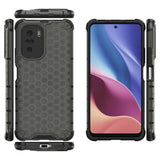 Honeycomb Case armor cover med TPU Bumper til Xiaomi Redmi K40 Pro + / K40 Pro / K40 / Poco F3 sort