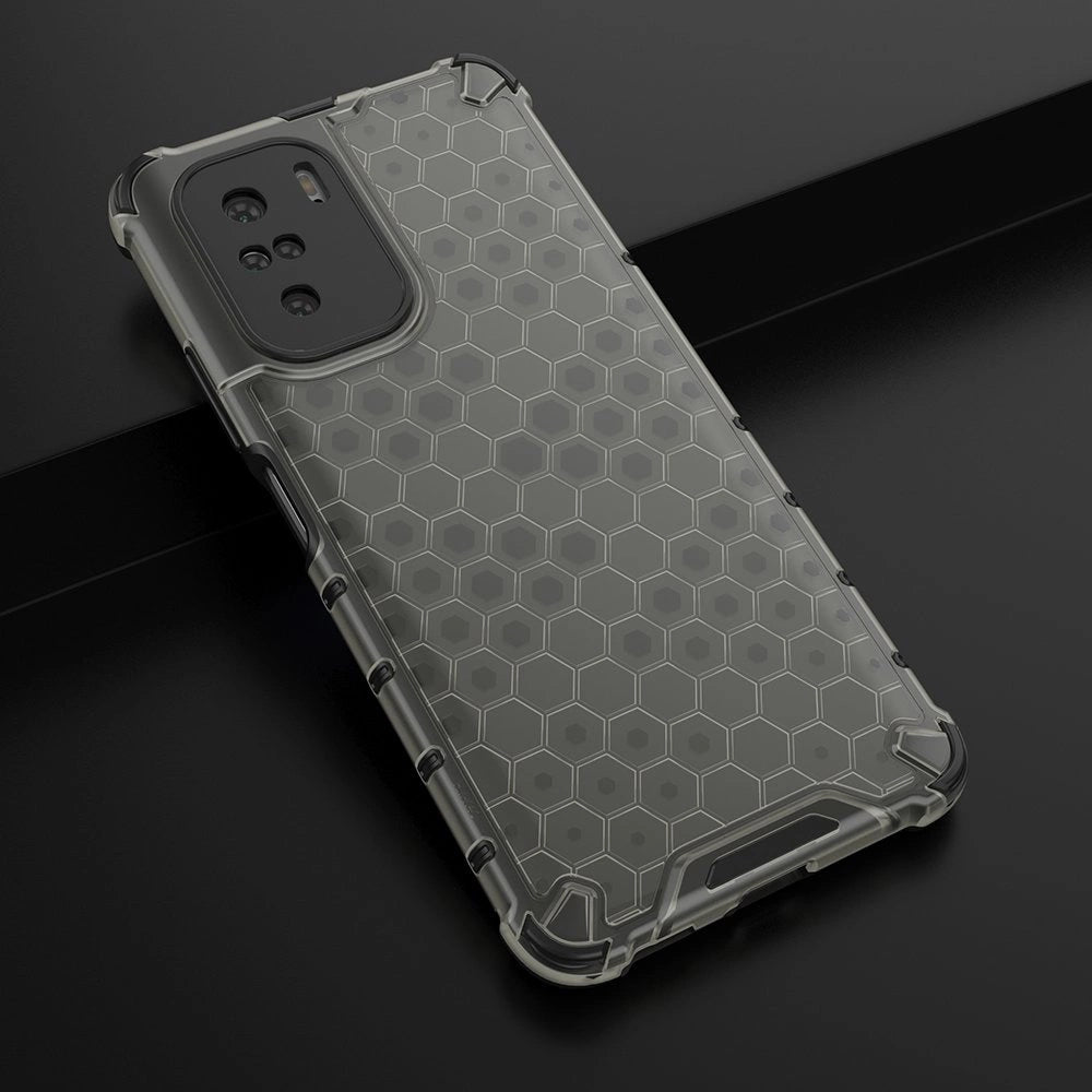Honeycomb Case armor cover med TPU Bumper til Xiaomi Redmi K40 Pro + / K40 Pro / K40 / Poco F3 sort