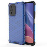 Honeycomb Case armor cover med TPU Bumper til Xiaomi Redmi K40 Pro + / K40 Pro / K40 / Poco F3 blå