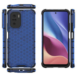Honeycomb Case armor cover med TPU Bumper til Xiaomi Redmi K40 Pro + / K40 Pro / K40 / Poco F3 blå