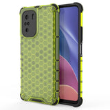 Honeycomb Case armor cover med TPU Bumper til Xiaomi Redmi K40 Pro + / K40 Pro / K40 / Poco F3 grøn