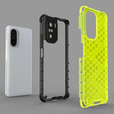 Honeycomb Case armor cover med TPU Bumper til Xiaomi Redmi K40 Pro + / K40 Pro / K40 / Poco F3 rød