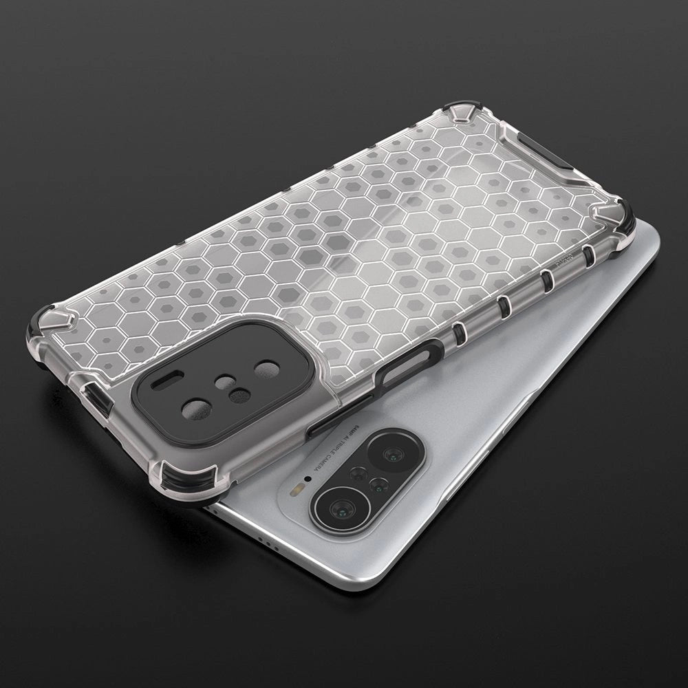 Honeycomb Case armor cover med TPU Bumper til Xiaomi Redmi K40 Pro + / K40 Pro / K40 / Poco F3 rød