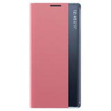 Sleep Case Bookcase Type Case med Smart Window til Xiaomi Redmi K40 Pro + / K40 Pro / K40 / Poco F3 pink