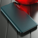 Eco Leather View Case Elegant Flip Cover Case med Stand Function Xiaomi Redmi K40 Pro + / K40 Pro / K40 / Poco F3 Red