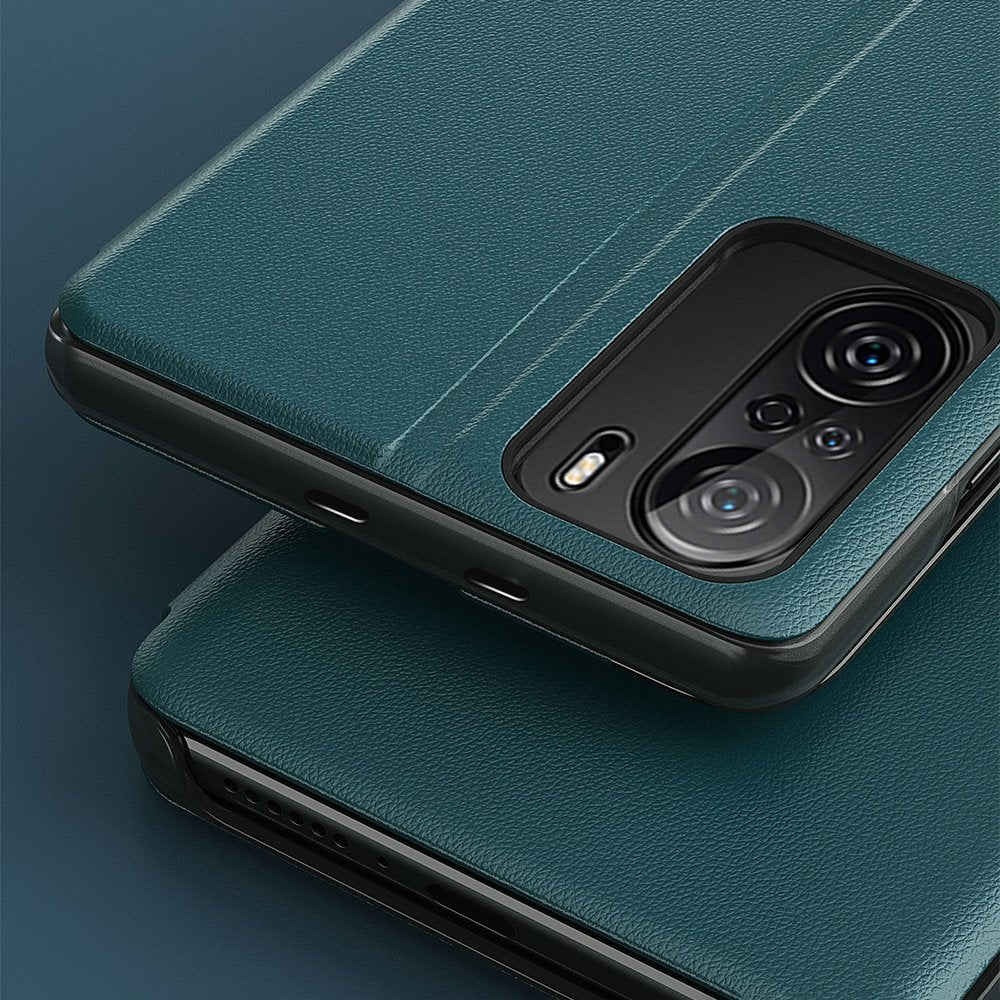 Eco Leather View Case Elegant Flip Cover Case med Stand Function Xiaomi Redmi K40 Pro + / K40 Pro / K40 / Poco F3 Red