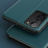 Eco Leather View Case Elegant Flip Cover Case med Stand Function Xiaomi Redmi K40 Pro + / K40 Pro / K40 / Poco F3 Red