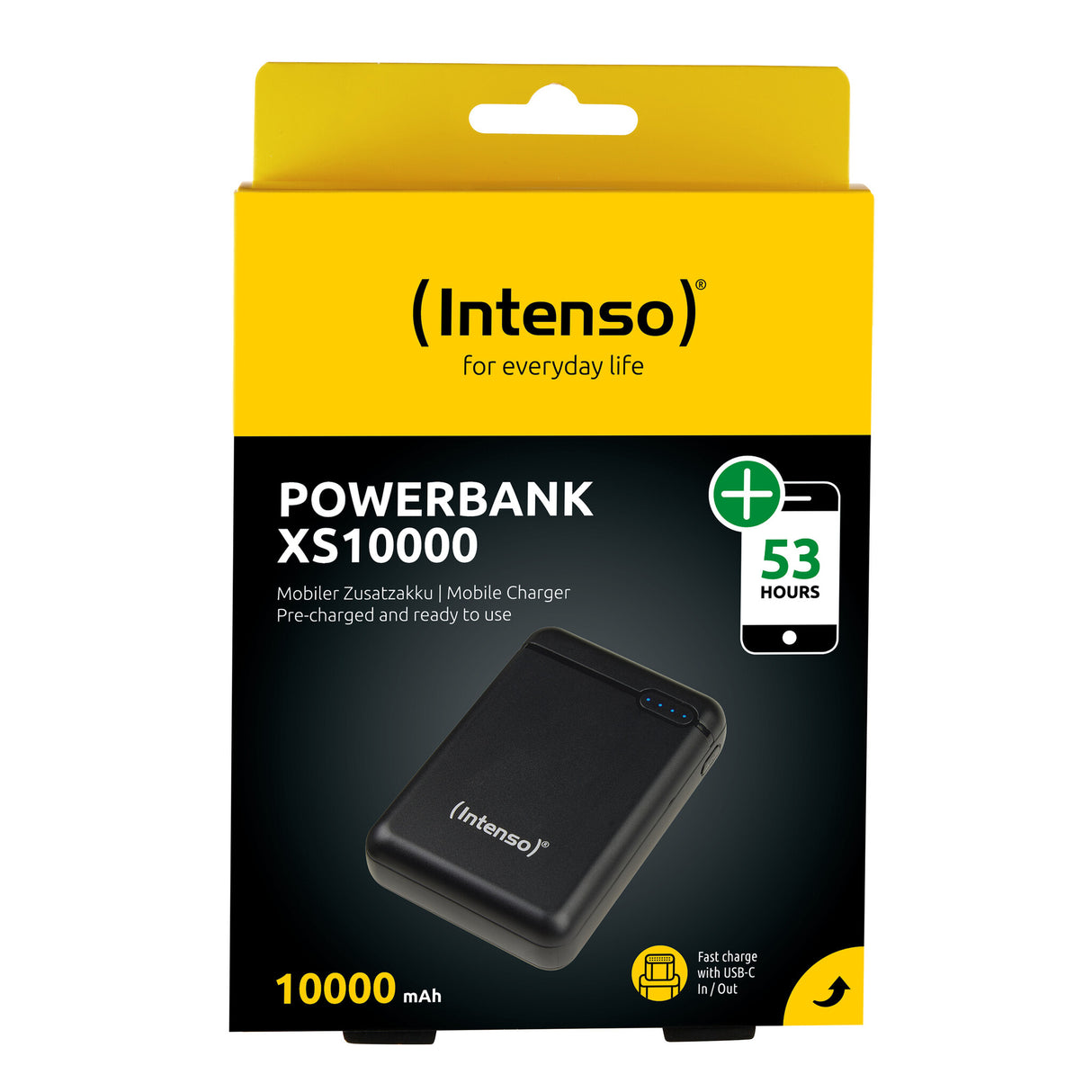 Intenso XS10000 Lithium polymer (LiPo) 10000 mAh Sort