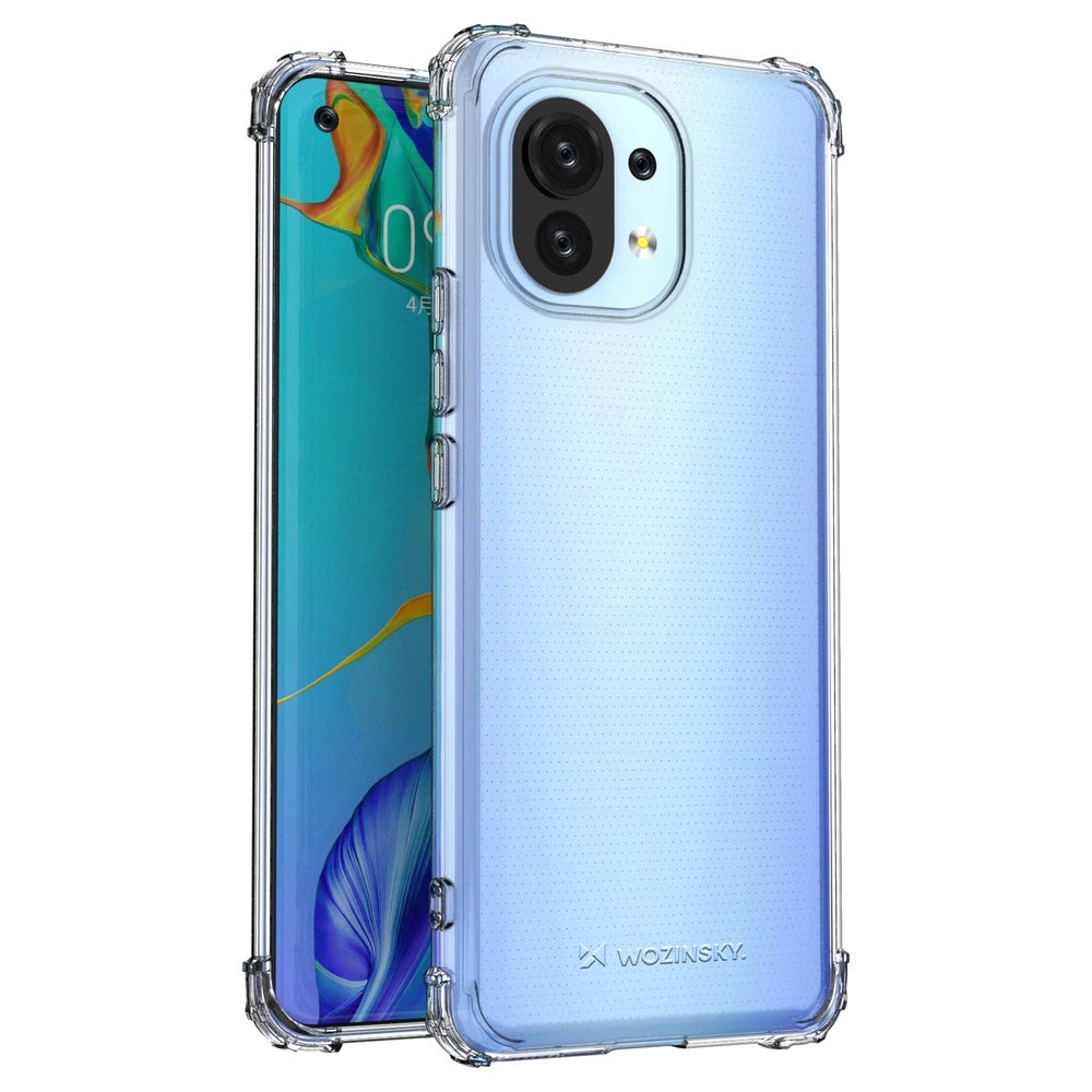 Wozinsky Anti Shock holdbar kuffert med militær grad beskyttelse til Xiaomi Mi 11 gennemsigtig