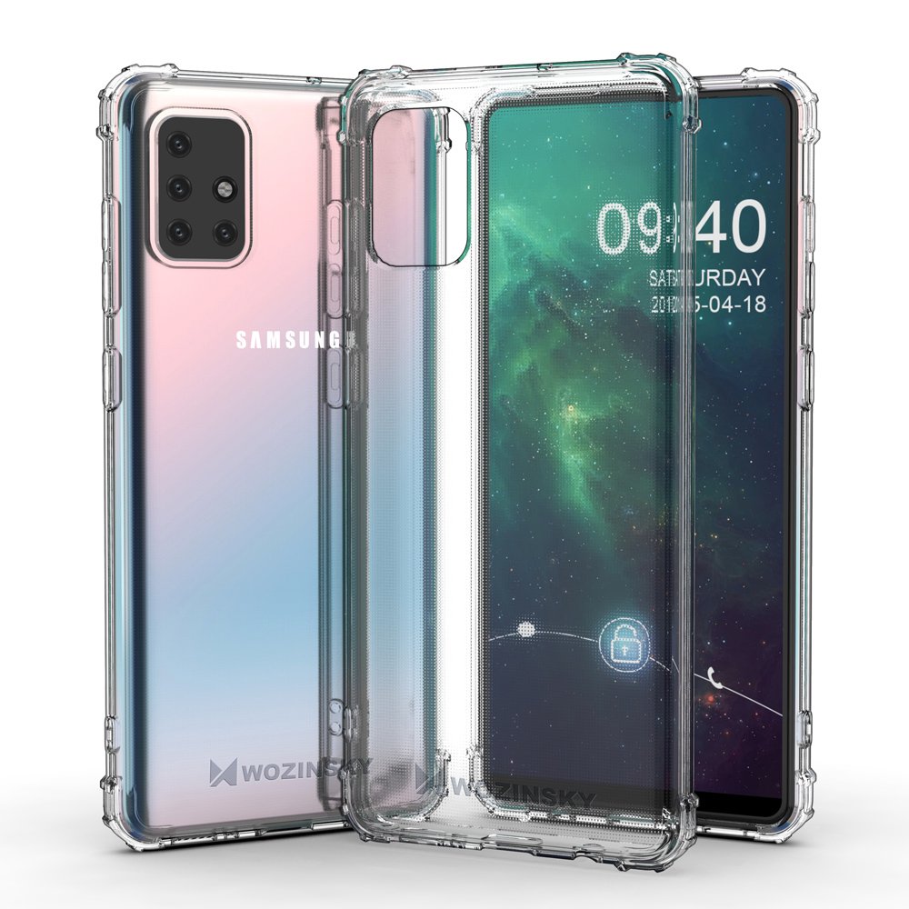 Wozinsky Anti Shock holdbar kuffert med militær beskyttelse til Samsung Galaxy A72 4G gennemsigtig