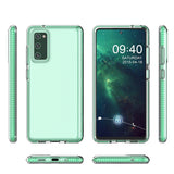 Spring Case klar TPU gel beskyttende cover med farverig ramme til Samsung Galaxy A72 4G lyserød