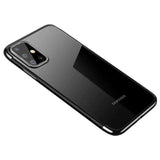 Clear Color Case Gel TPU Electroplating Frame Cover til Samsung Galaxy A72 4G sort
