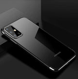 Clear Color Case Gel TPU Electroplating Frame Cover til Samsung Galaxy A72 4G sort