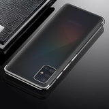 Clear Color Case Gel TPU Electroplating Frame Cover til Samsung Galaxy A72 4G sort