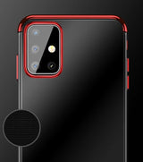 Clear Color Case Gel TPU Electroplating Frame Cover til Samsung Galaxy A72 4G blå