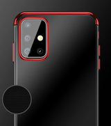 Clear Color Case Gel TPU Elektroplatering ramme Cover til Samsung Galaxy A72 4G blå