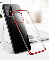 Clear Color Case Gel TPU Electroplating Frame Cover til Samsung Galaxy A72 4G blå