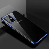 Clear Color Case Gel TPU Elektroplatering ramme Cover til Samsung Galaxy A72 4G blå