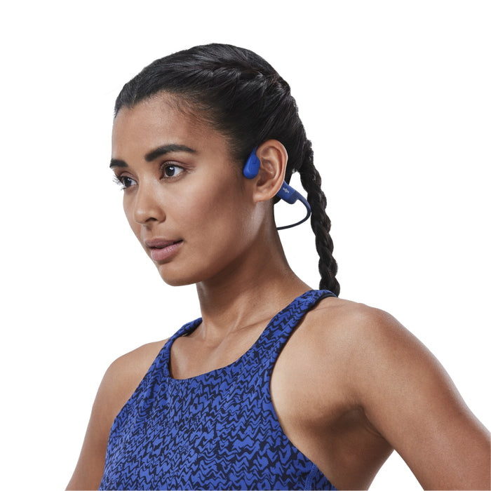 Shokz OpenRun USB-C bone conduction open-ear headphones blue