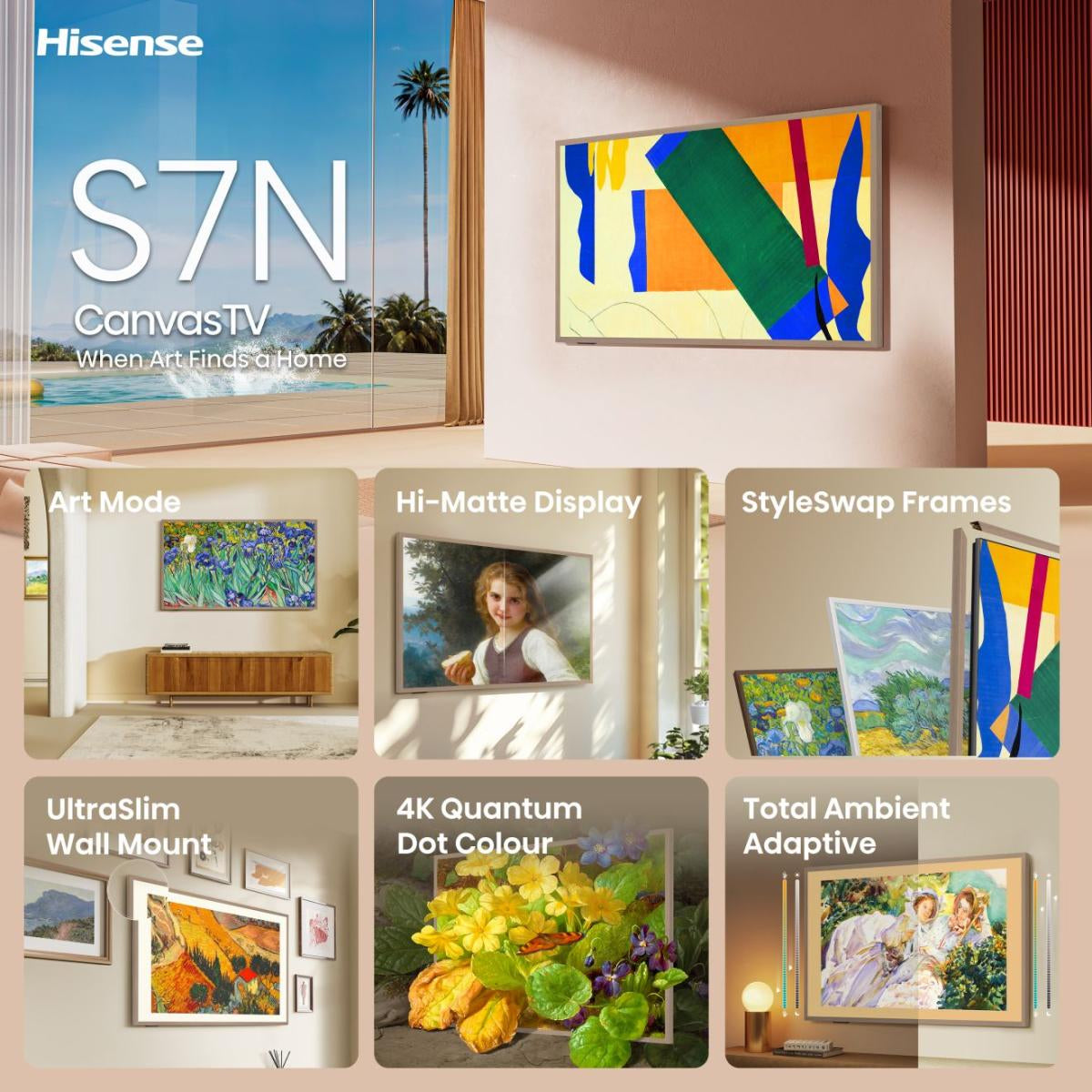 Hisense 55S7NQ 55 Canvas TV 4K UHD (2160p) Teak