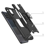 Wozinsky Ring Armor Case Kickstand Tough Rugged Cover til Samsung Galaxy A42 5G blå