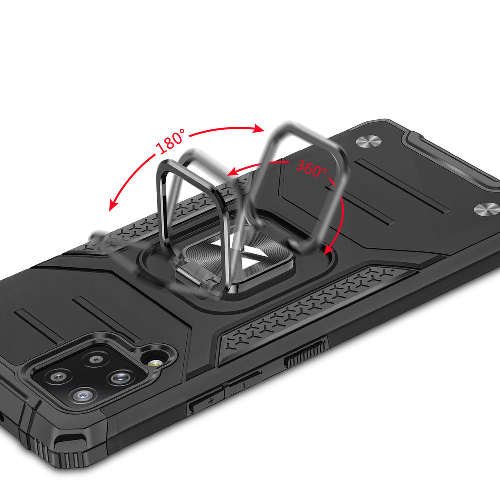 Wozinsky Ring Armor Case Kickstand Tough Rugged Cover til Samsung Galaxy A42 5G sort