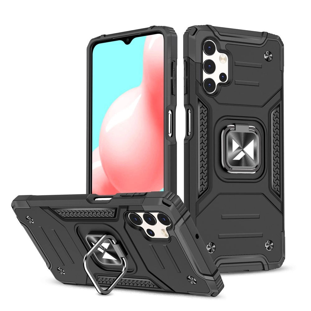 Wozinsky Ring Armor Case Kickstand Tough Rugged Cover til Samsung Galaxy A32 5G sort