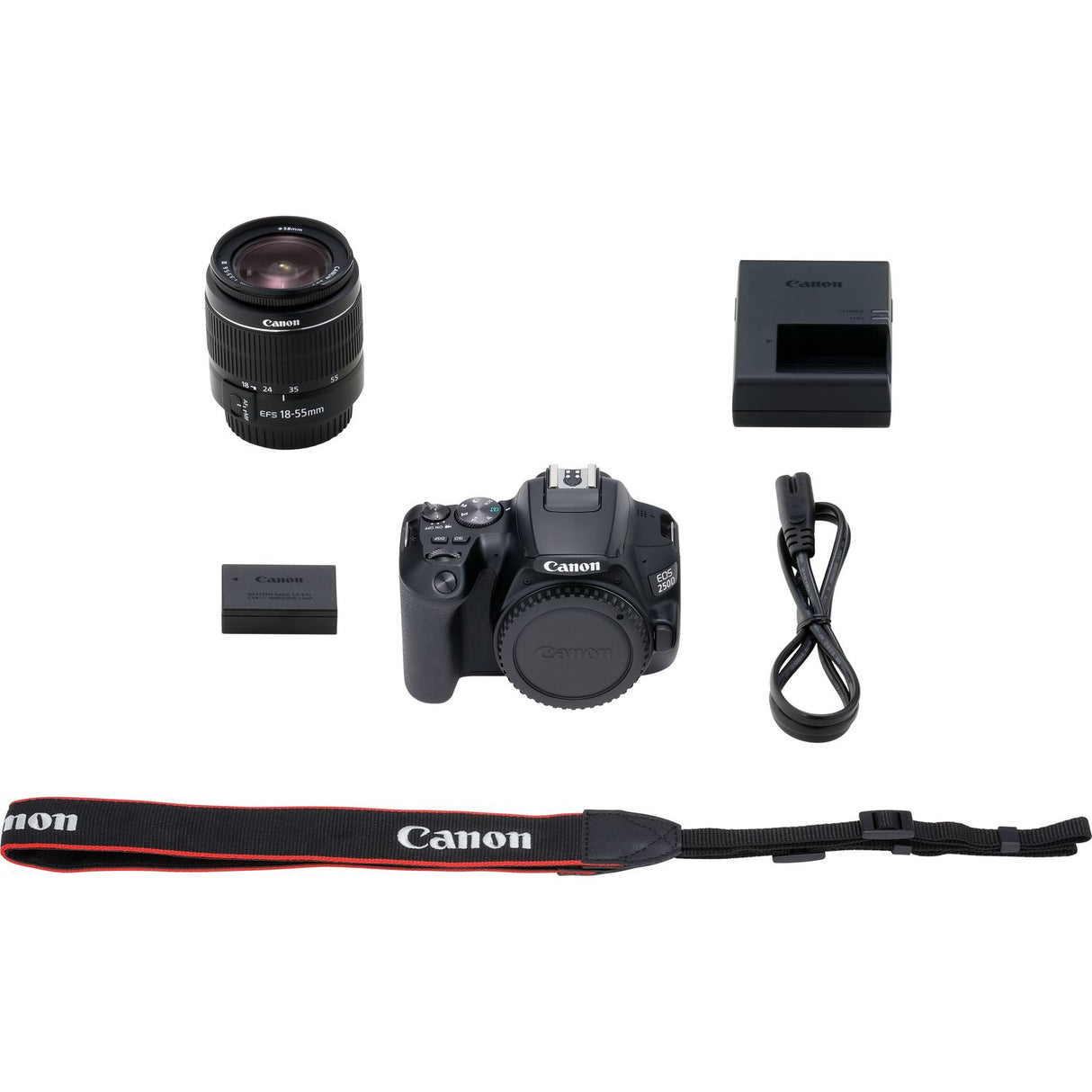 Canon EOS 250D 24.1Megapixel Sort Sort Digitalkamera