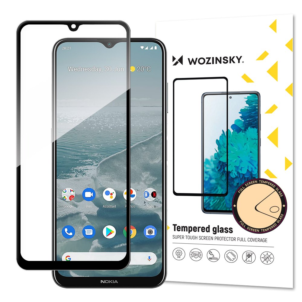 Wozinsky super holdbar Full Glue hærdet glas fuld skærm med ramme Case Friendly Nokia G20 sort