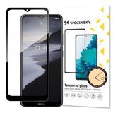 Wozinsky Temperet Glas Full Glue Super Tough Screen Protector Full Covered med Frame Case Friendly til Nokia 2.4 sort