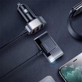 Joyroom fast car charger 5x USB 6.2 A with extension cable black (JR-CL03)