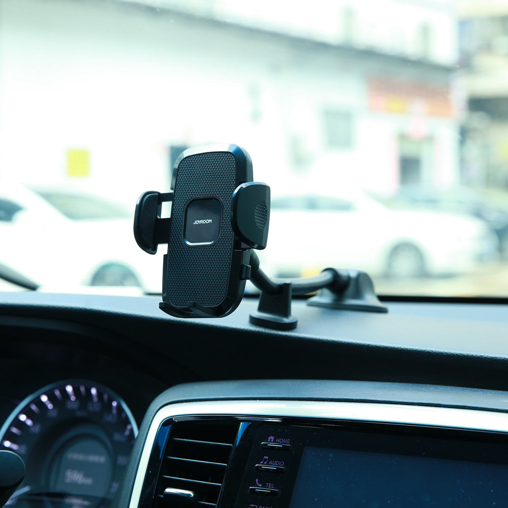Joyroom biltelefonholder med fleksibel arm til instrumentbræt eller forrude, sort (JR-ZS259)