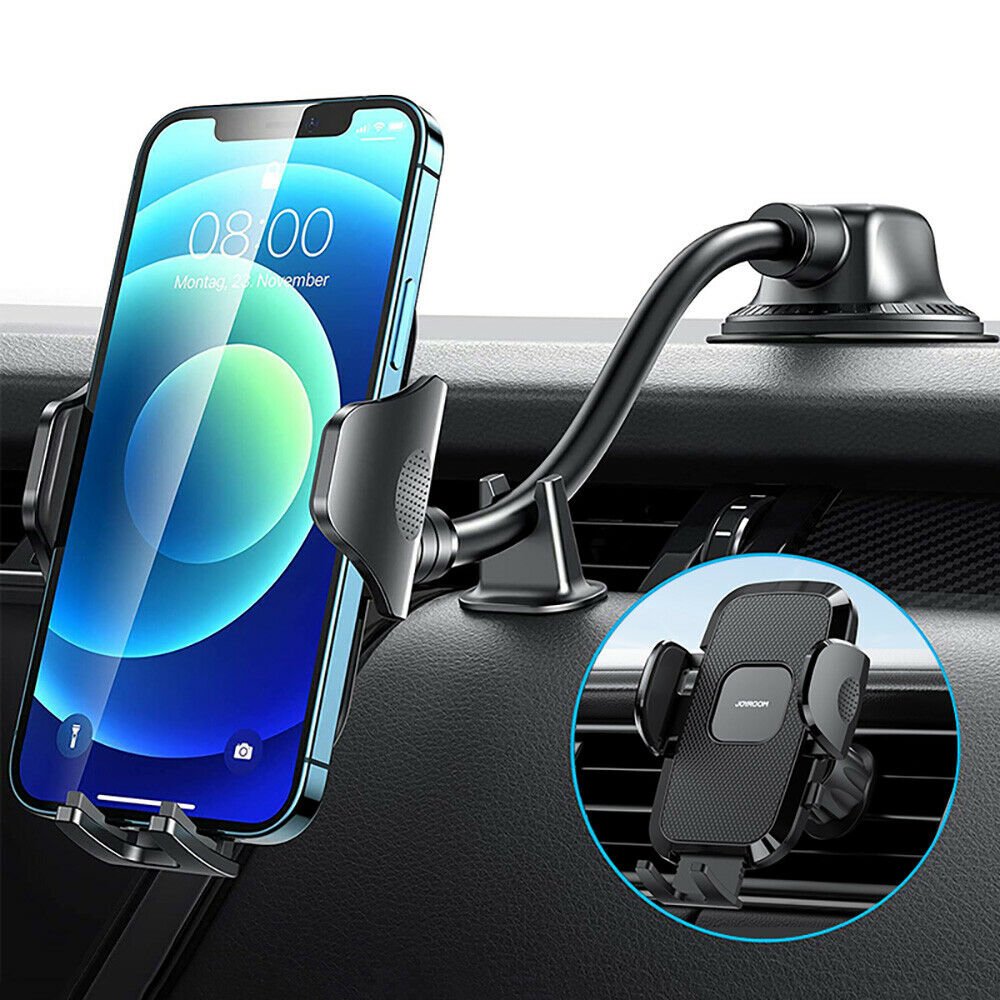 Joyroom biltelefonholder med fleksibel arm til instrumentbræt eller forrude, sort (JR-ZS259)