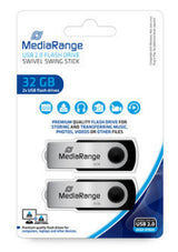 MediaRange MR911-2 USB-nøgle 32 GB USB Type-A 2.0 Sort, Sølv