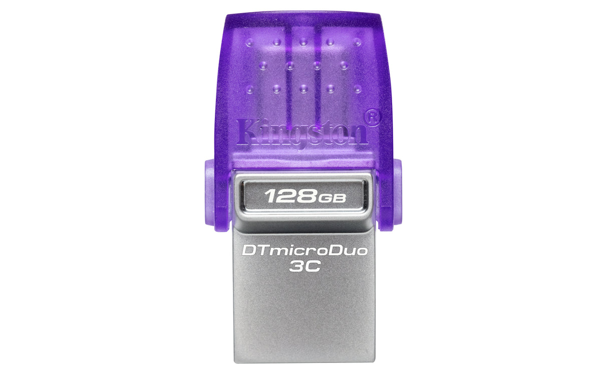 Kingston DataTraveler microDuo 3C 128GB USB 3.2 Gen 1 / USB-C USB stick Lilla Transparent