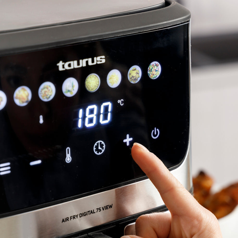 Taurus AIR FRY DIGITAL 7S VIEW Enkelt 6,5 L Enkeltstående 1600 W Varmluftsteger Sølv, Sort