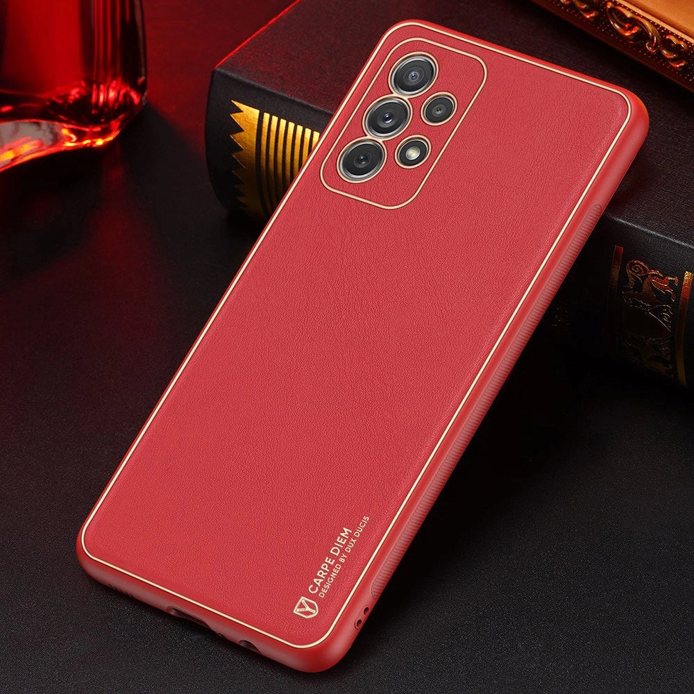 Dux Ducis Yolo elegant kuffert lavet af blødt TPU og PU læder til Samsung Galaxy A72 4G rød