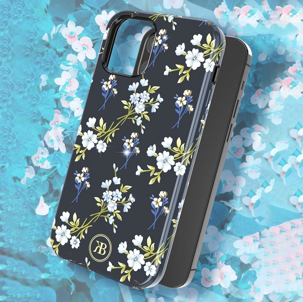 Kingxbar Blossom-kasse dekoreret med originale Swarovski-krystaller iPhone 12 mini flerfarvet (Gardenia)