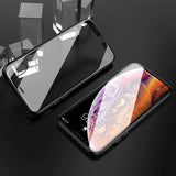 Wozinsky Full Magnetic Case Full Body Front og Back Cover med indbygget glas til Samsung Galaxy A72 4G sort-gennemsigtig