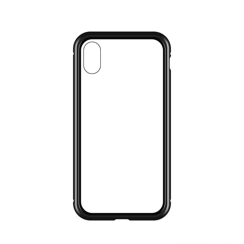 Wozinsky Full Magnetic Case Full Body Front og Back Cover med indbygget glas til Samsung Galaxy A72 4G sort-gennemsigtig