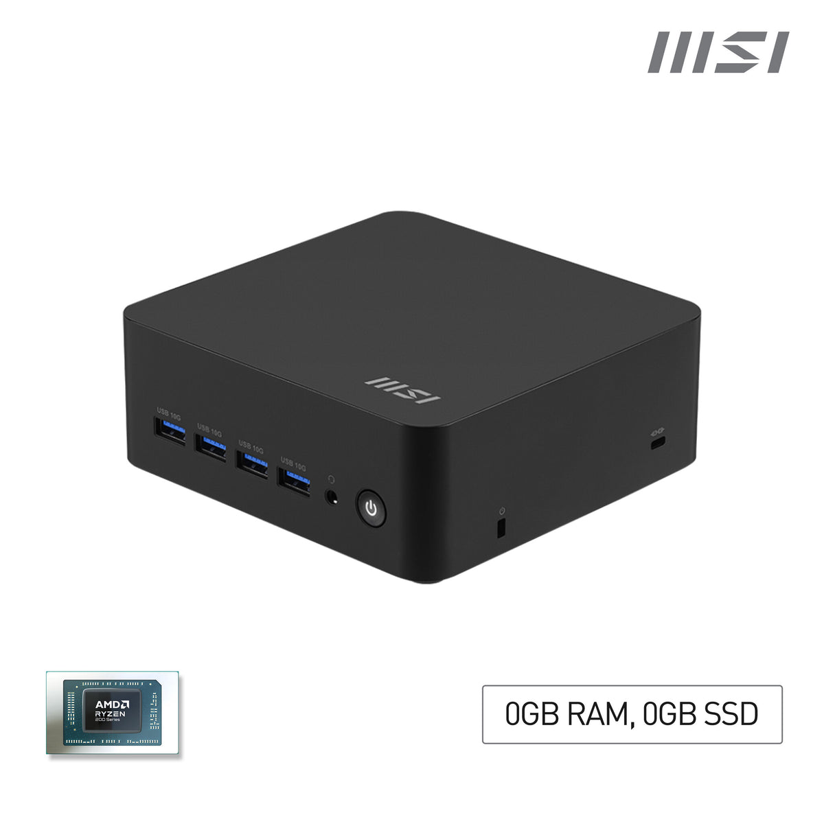 MSI Cubi Z AI 8M-004BEU USFF Sort 8945HS AMD SoC 5,2 GHz Indbyggede højttaler(e)
