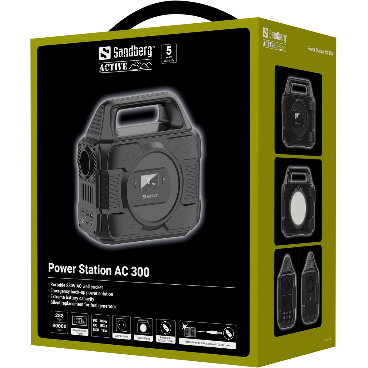 Sandberg 420-84 Bærbar energistation 80000 mAh 300 W 3,26 kg